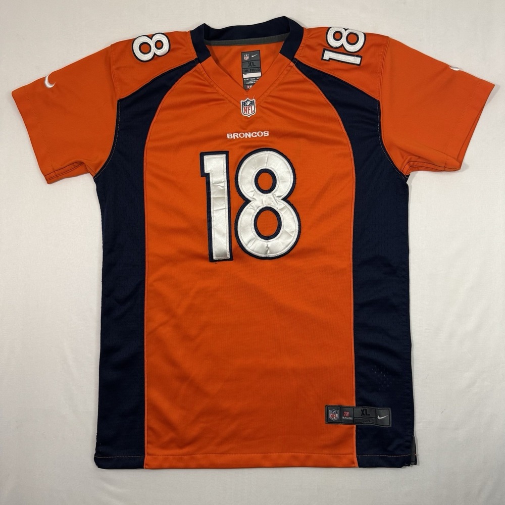 Nike Peyton Manning #18 Denver Broncos Youth XL Orange NFL On Field Jersey
